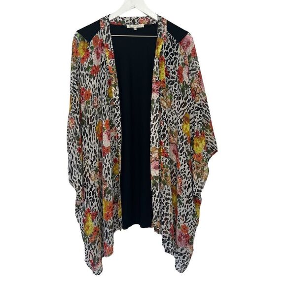 Stitch Fix Daniel Rainn Floral Kimono Wrap Ruana Womens 2X/3X Boho Festival - Picture 1 of 6